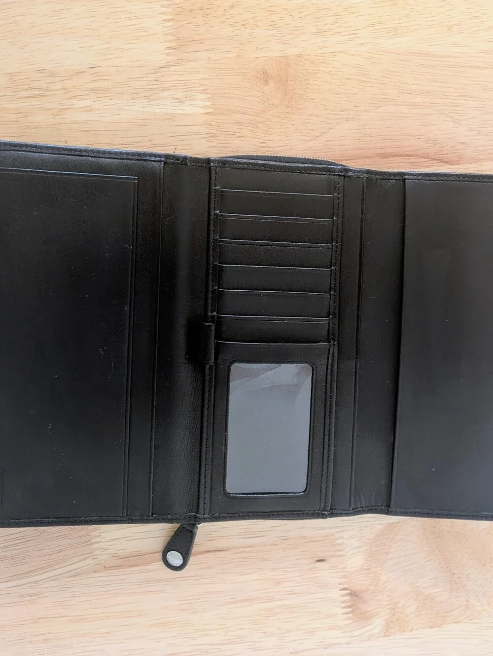 Vintage Coach Black Leather Legacy Trifold Checkbook Wallet